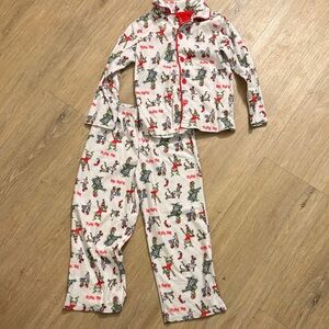 Festive Kids Pajama Set - White and Red